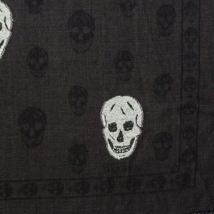 Alexander McQueen Wool Silk Skull Scarf Black 4 of 5