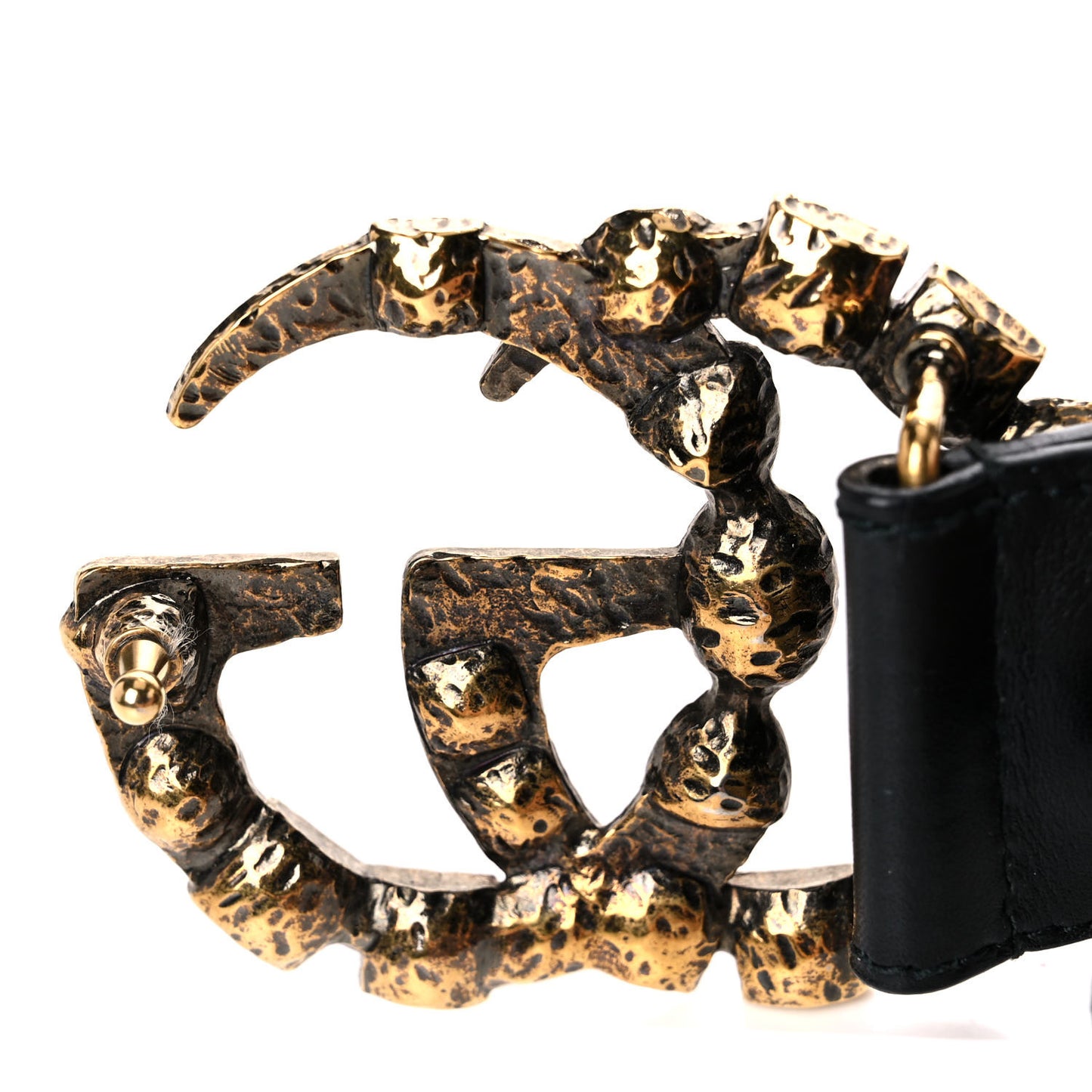 Calfskin Crystal Double G 40mm Belt 80 32 Black Multicolor