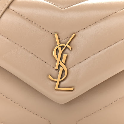Saint Laurent Calfskin Y Quilted Monogram Toy Loulou Crossbody Bag Latte 8 of 11