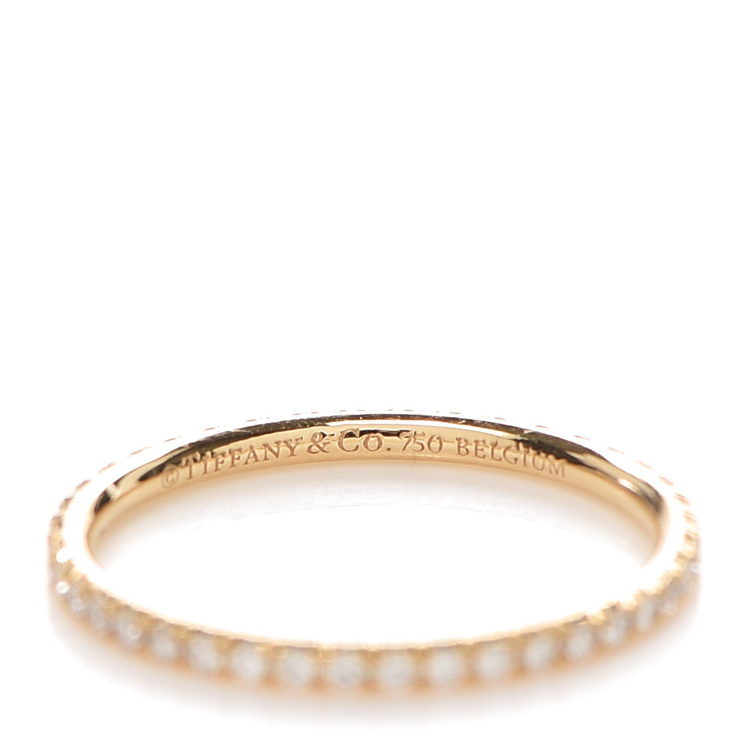 Tiffany 18K Rose Gold Diamond Metro Band Ring 50 5.5 4 of 5