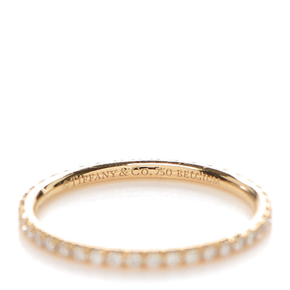 Tiffany 18K Rose Gold Diamond Metro Band Ring 50 5.5 4 of 5