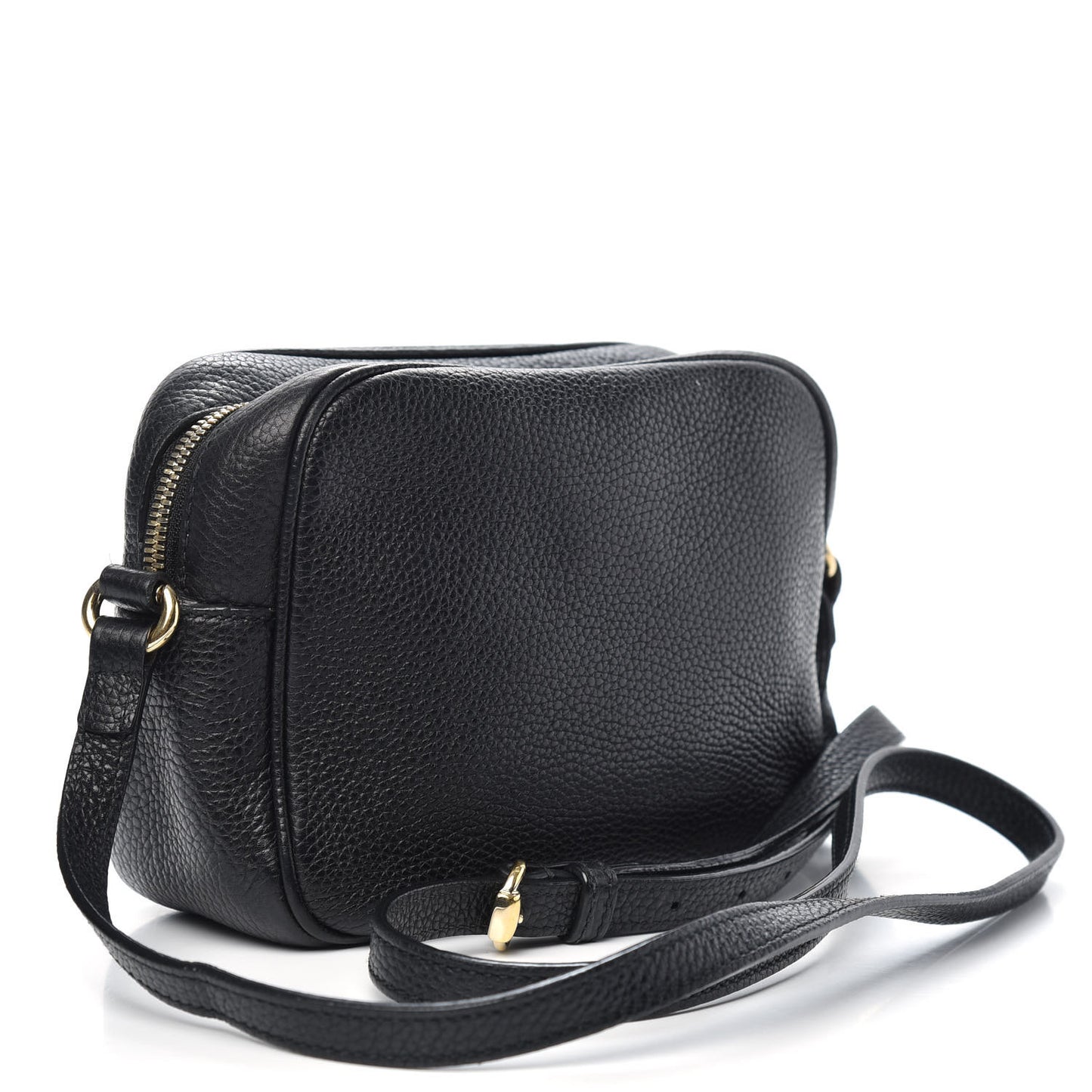 Pebbled Calfskin Small Soho Disco Bag Black