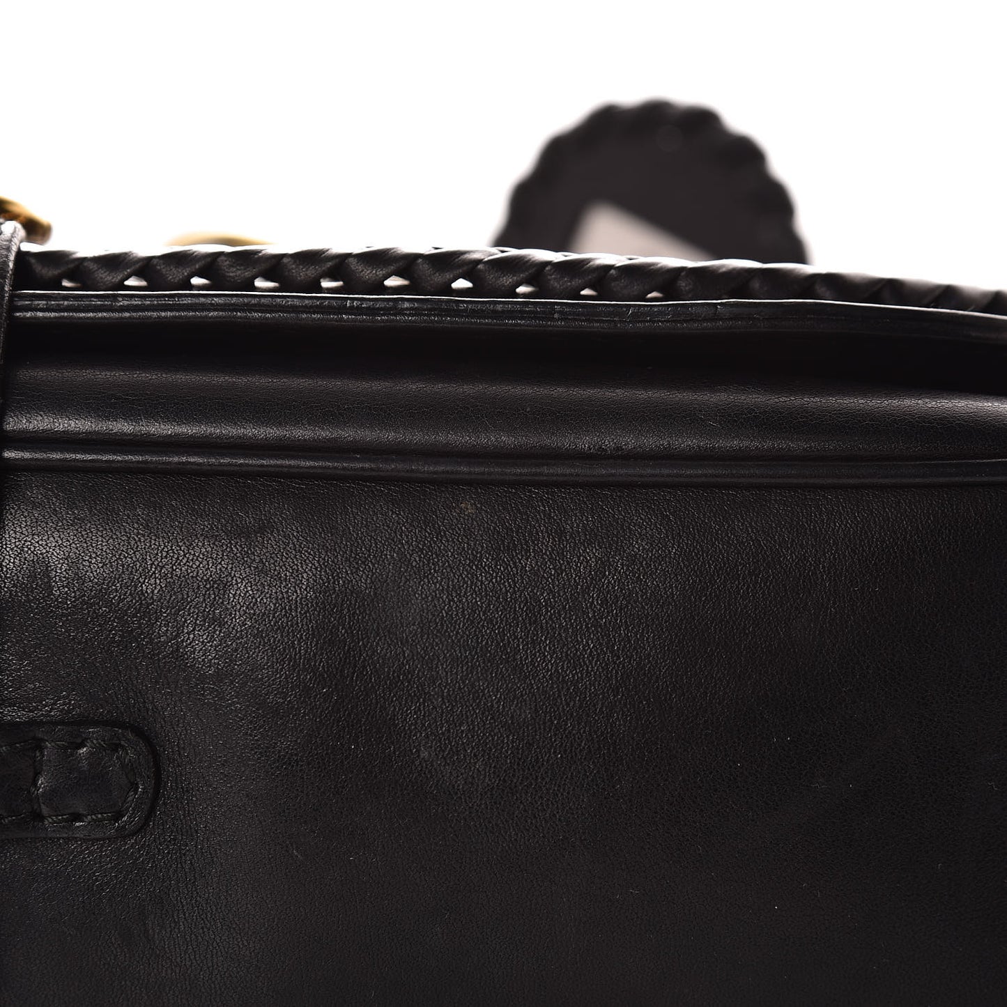 Calfskin Handmade Medium Flap Shoulder Bag Black