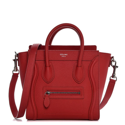 Celine Baby Grained Calfskin Nano Luggage Red 1 of 7