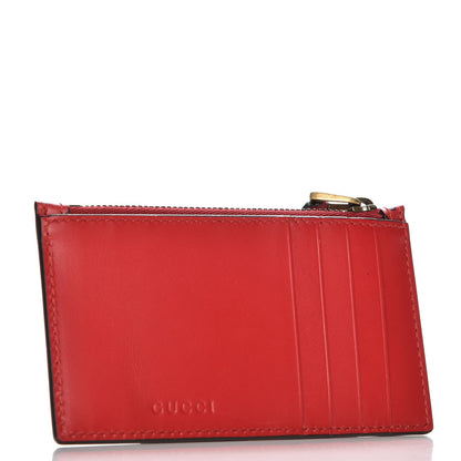 Gucci Calfskin GucciGhost Hamlet Skull Coin Case Card Holder Hibiscus Red 3 of 8
