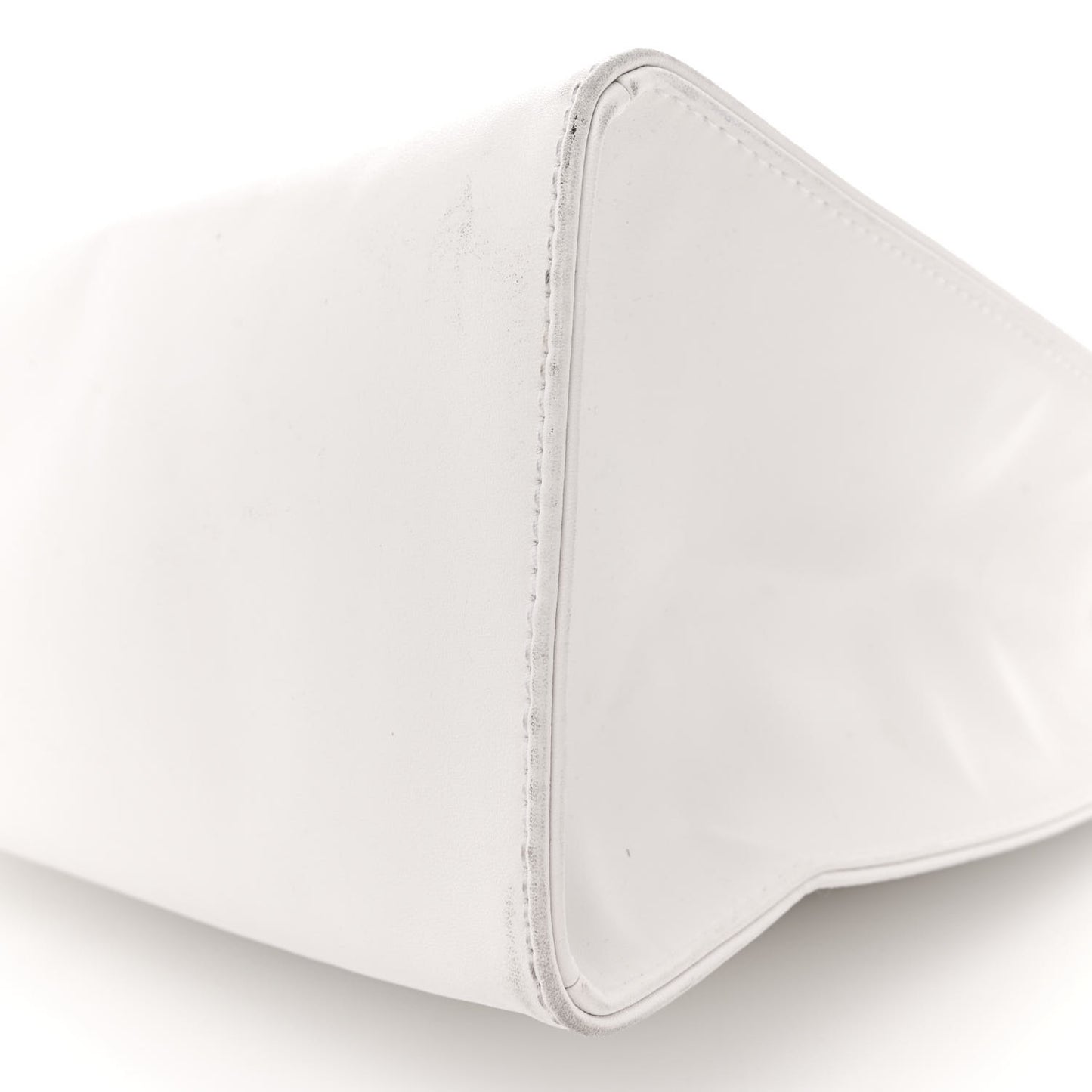 Vegan Leather Medium Shopping Bag White