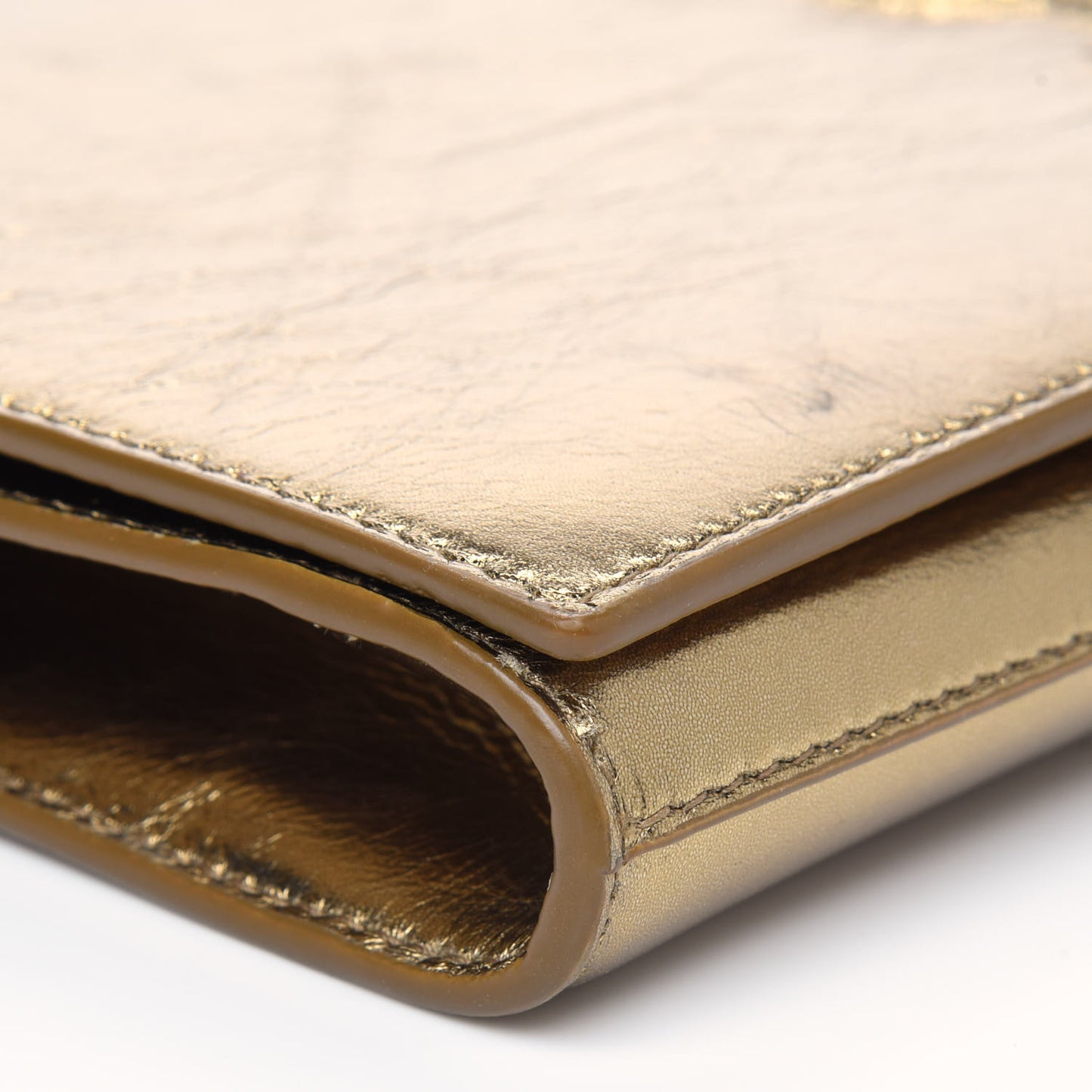 Metallic Calfskin Monogram Large Belle De Jour Clutch Gold