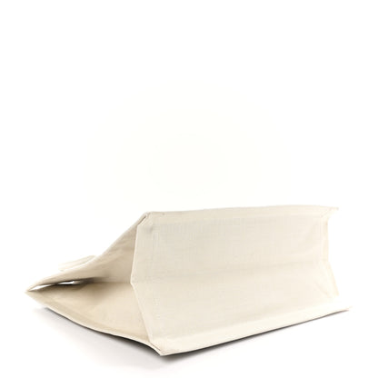 Saint Laurent Linen Calfskin Small Rive Gauche Tote Military Green Blanc Vintage 4 of 12