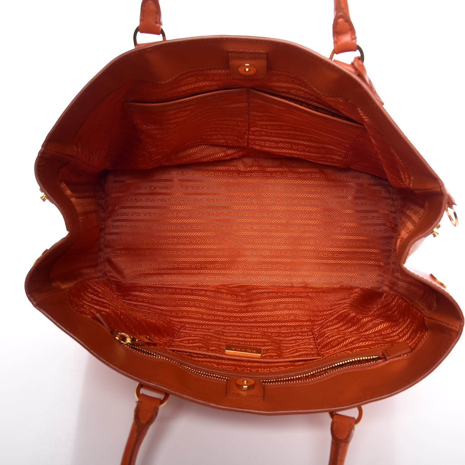 Prada Saffiano Lux Large Tote Papaya 7 of 12