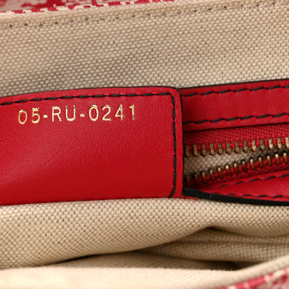 Christian Dior Canvas Reverse Embroidered Toile De Jouy Saddle Bag With Strap Red 7 of 10