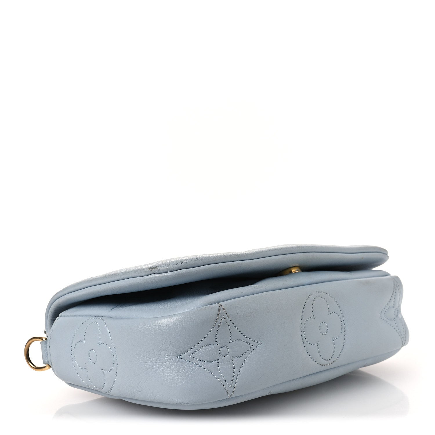 Louis Vuitton Calfskin Bubblegram Wallet On Strap Ice Blue 4 of 15