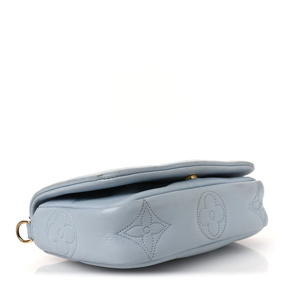 Louis Vuitton Calfskin Bubblegram Wallet On Strap Ice Blue 4 of 15