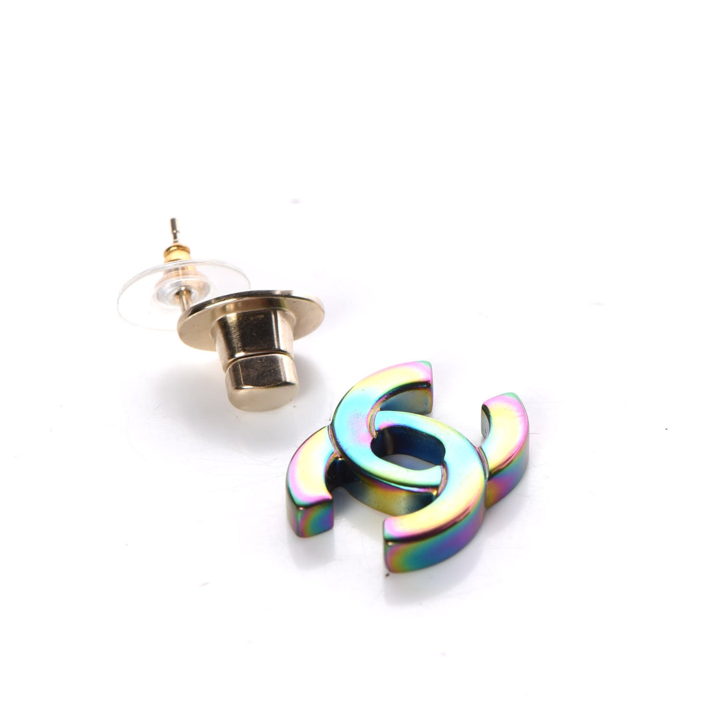 Metal CC Turnlock Interchangeable Earrings Gold