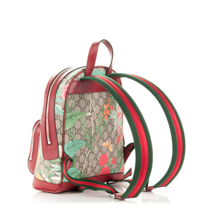 Gucci GG Supreme Monogram Tian Web Small Day Backpack Beige Multicolor Red 3 of 7