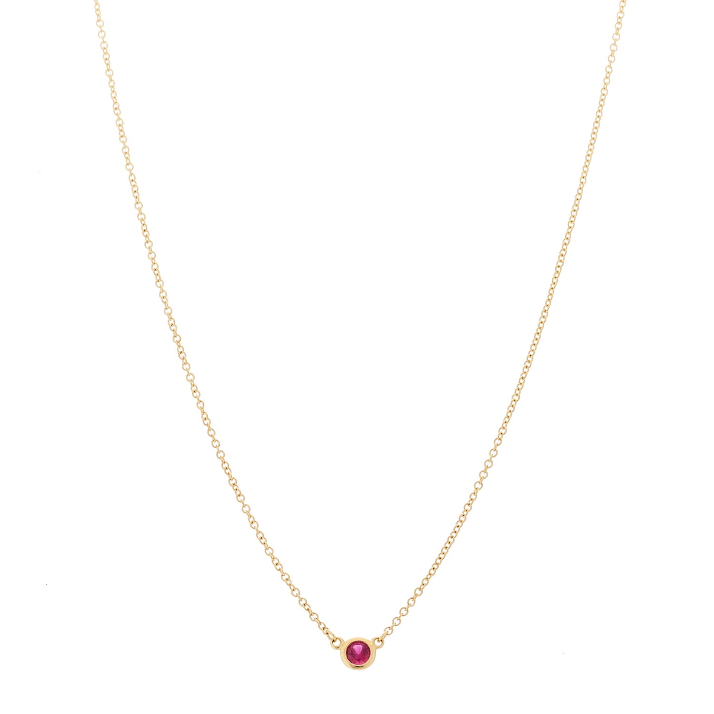 18K Yellow Gold Ruby Elsa Peretti Color By The Yard Pendant Necklace