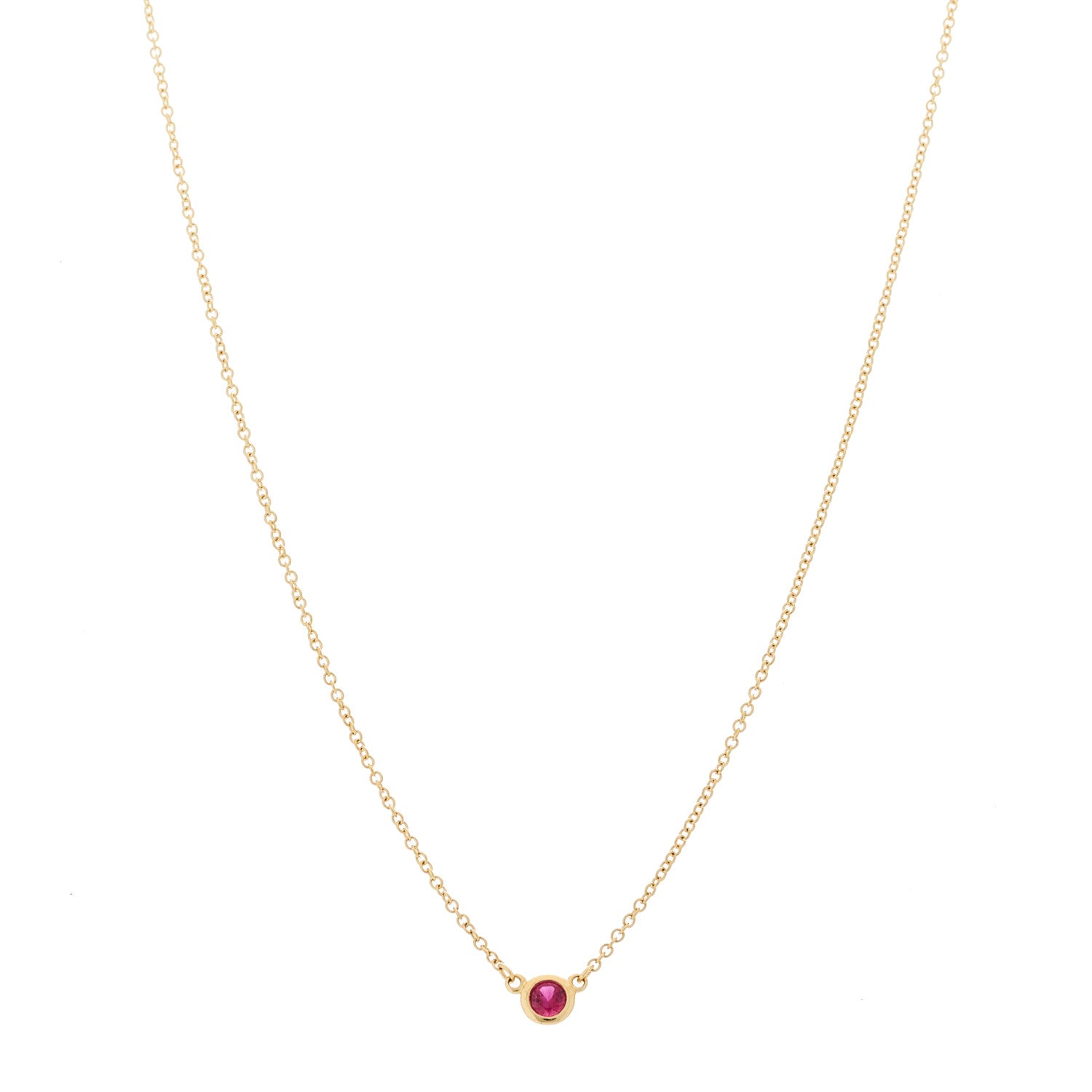 Tiffany 18K Yellow Gold Ruby Elsa Peretti Color By The Yard Pendant Necklace 1 of 6