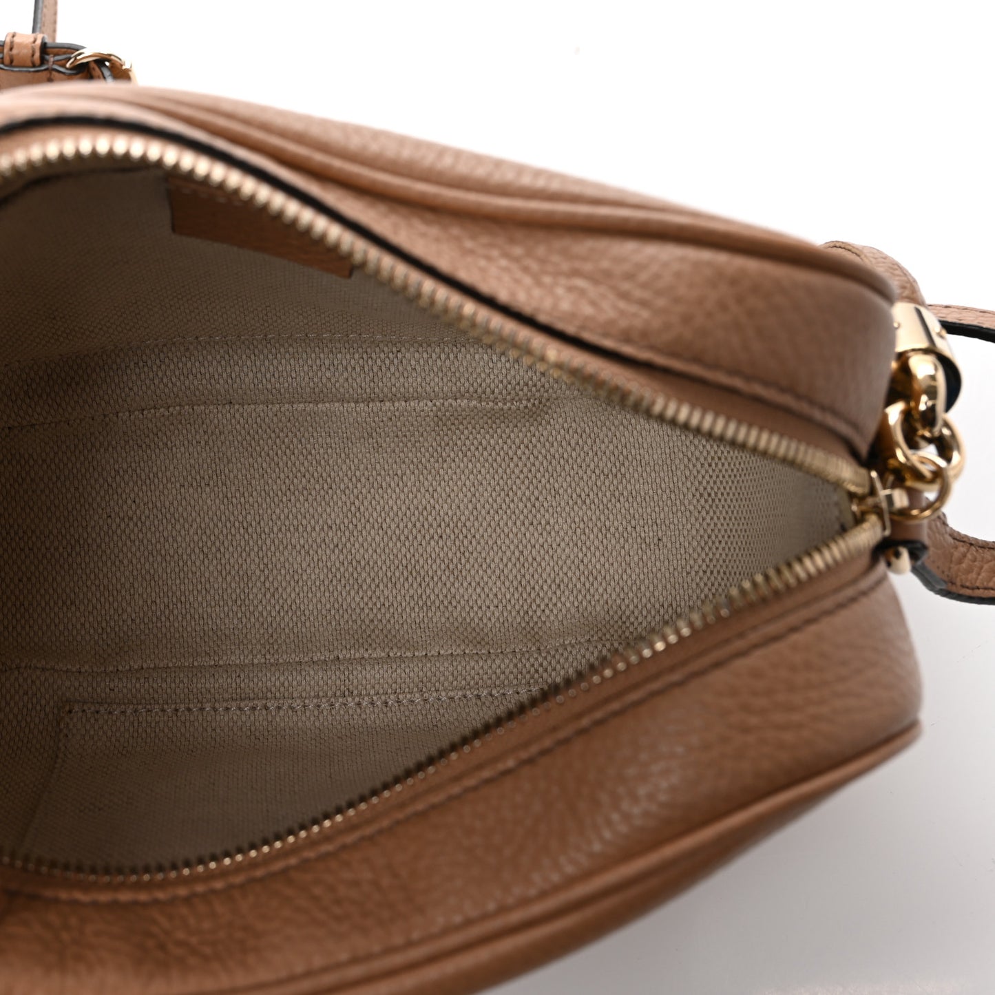 Pebbled Calfskin Small Soho Disco Bag Rose Beige