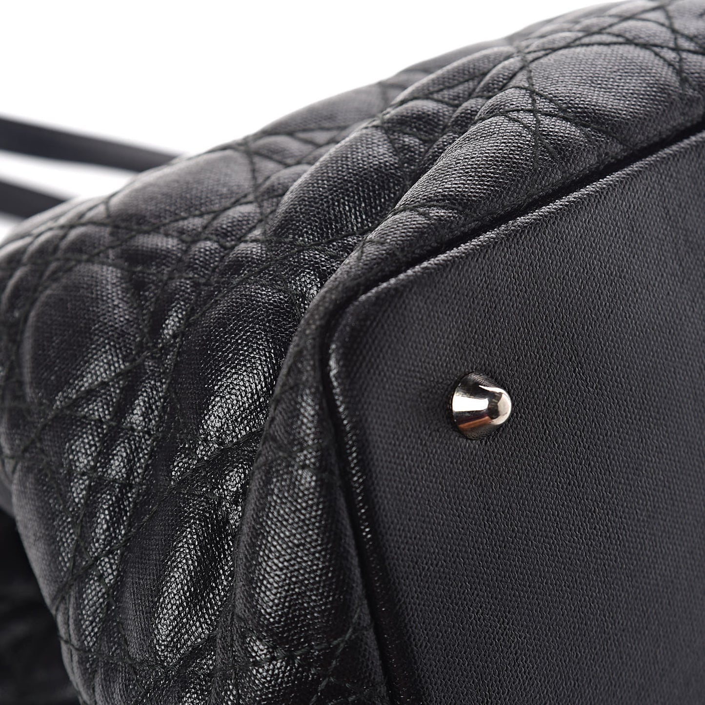 Coated Canvas Cannage Medium Panarea Tote Black
