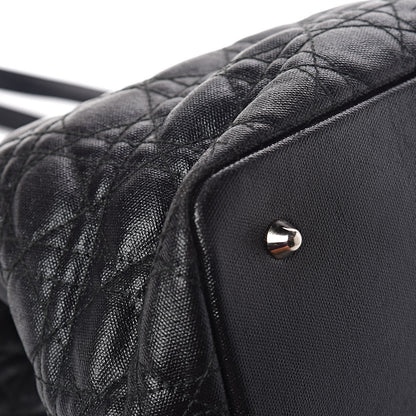 Christian Dior Coated Canvas Cannage Medium Panarea Tote Black 14 of 19