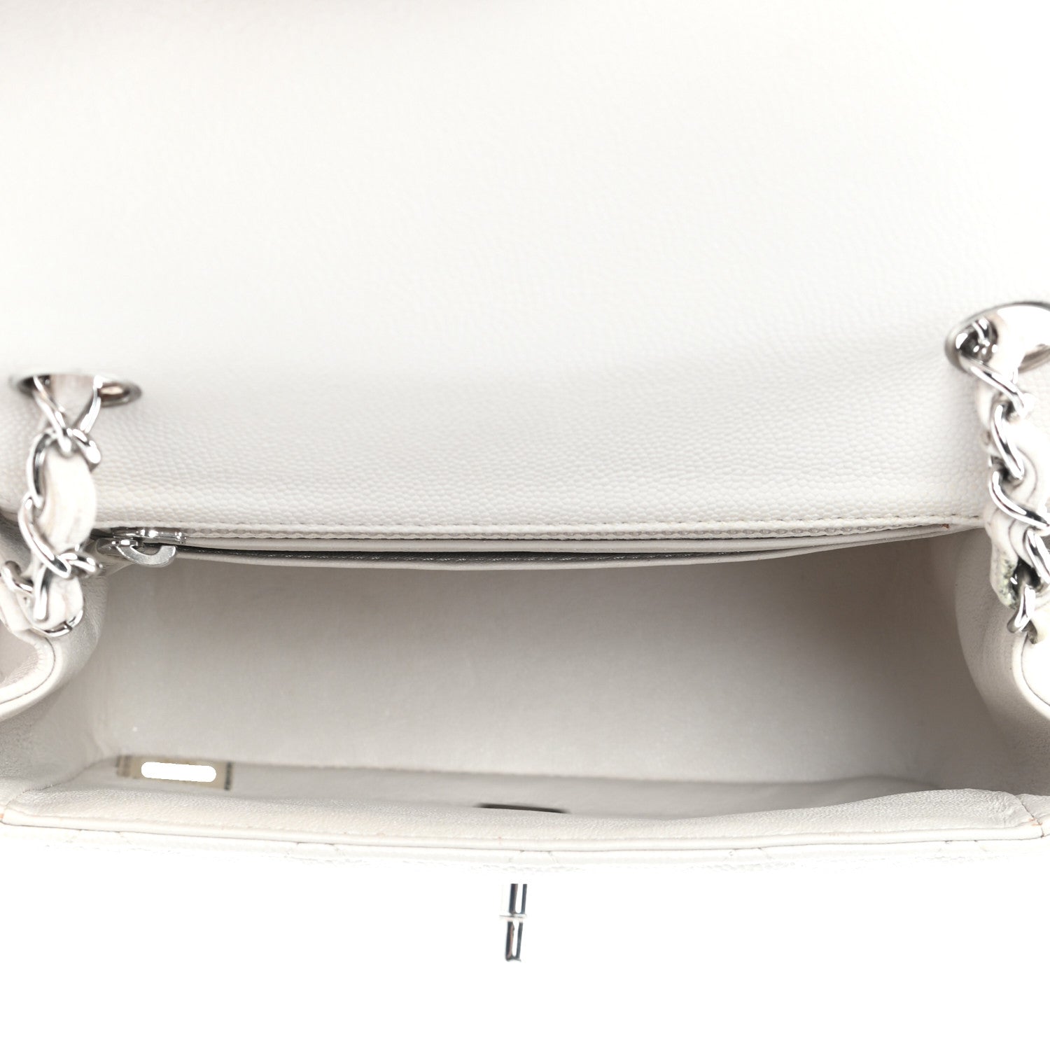 Chanel Caviar Quilted Mini Square Flap White 5 of 9