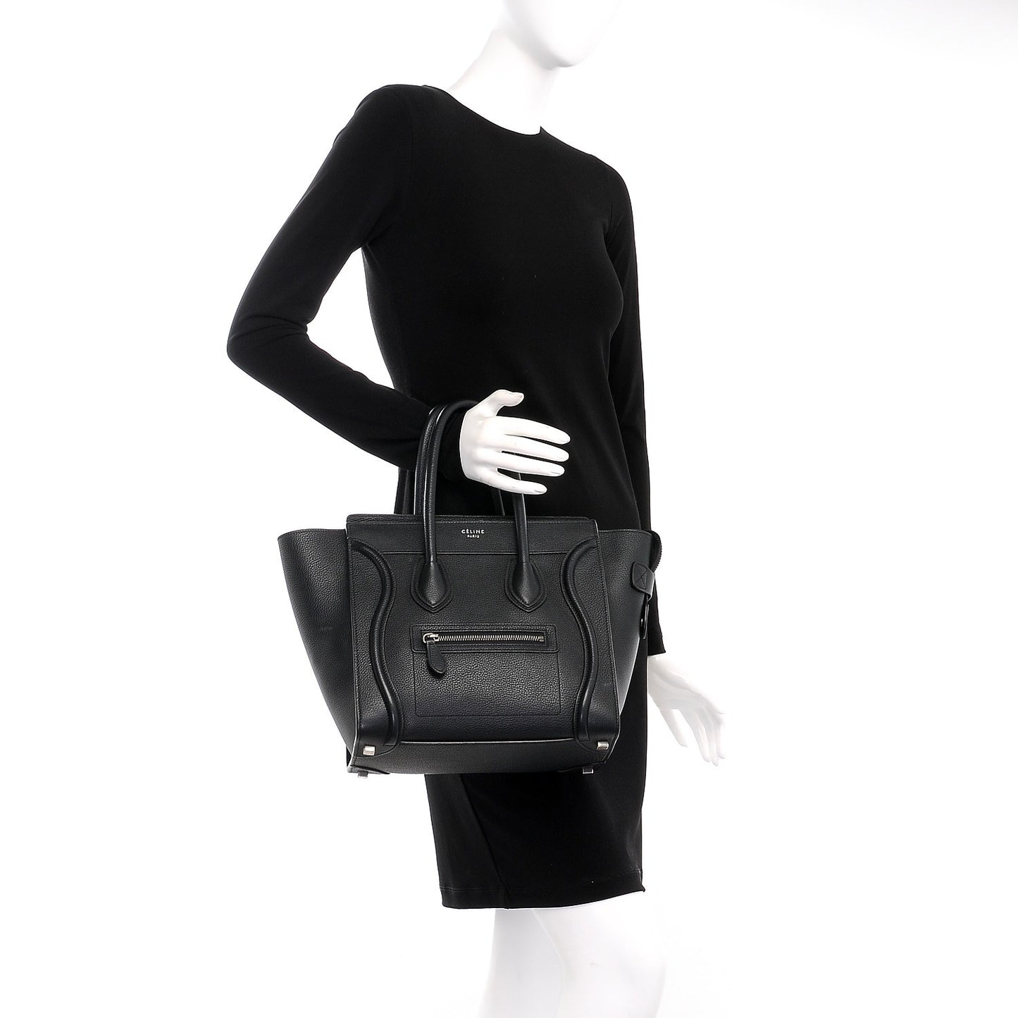 Drummed Calfskin Micro Luggage Black