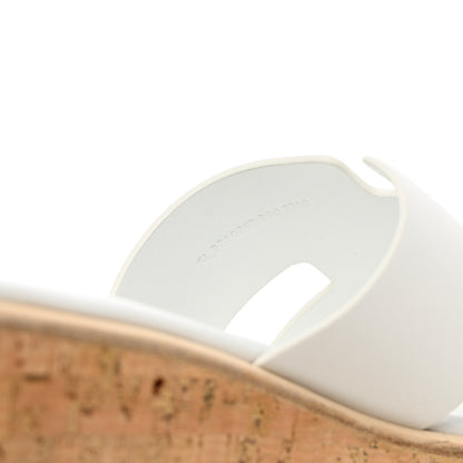 Hermes Calfskin Cork Eze 30 Sandals 38 White 7 of 8