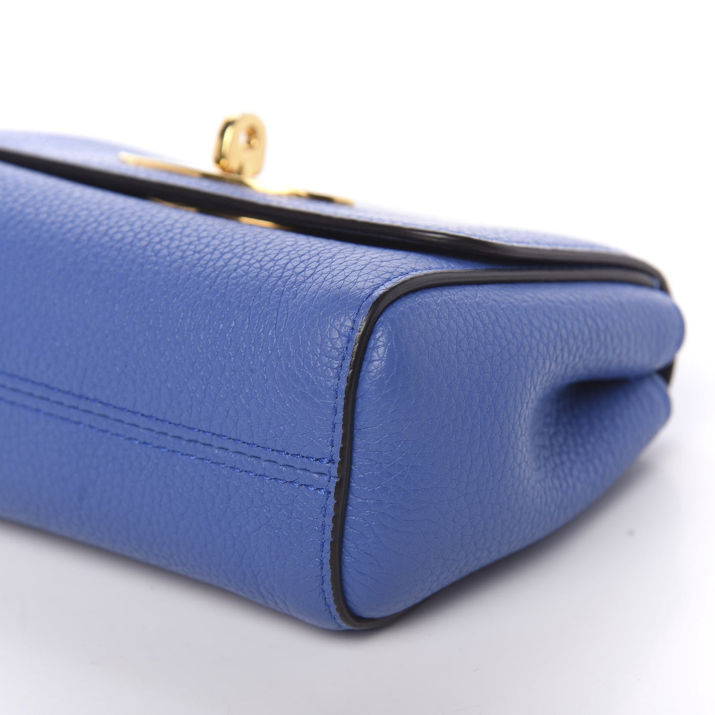 Small Classic Grain Calfskin Mini Lily Porcelain Blue