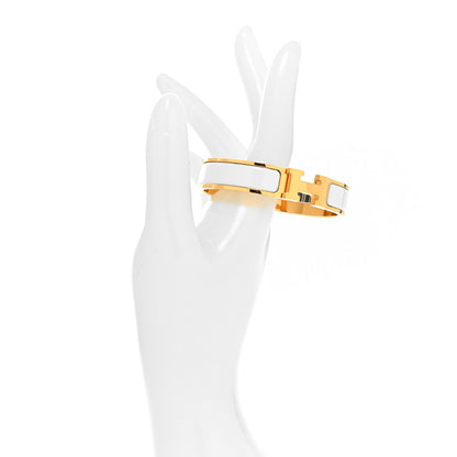 Hermes Enamel Narrow Clic Clac H Bracelet PM White 2 of 5