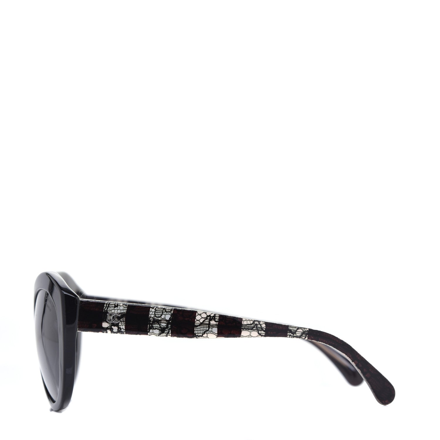 Chanel Acetate Lace Effect Sunglasses 5294 Black 3 of 8