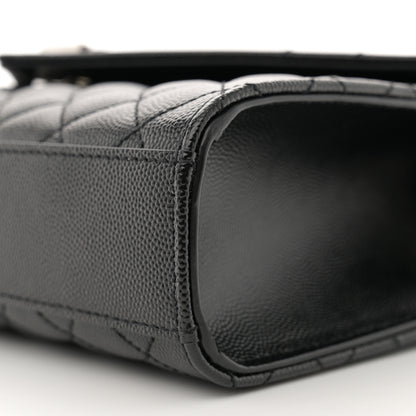 Saint Laurent Grain De Poudre Textured Mixed Matelasse Triquilt Medium Monogram Satchel Black 10 of 12