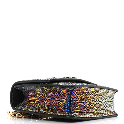 Jimmy Choo Suede Crystal Varenne Chain Shoulder Bag Black Ultraviolet 4 of 10