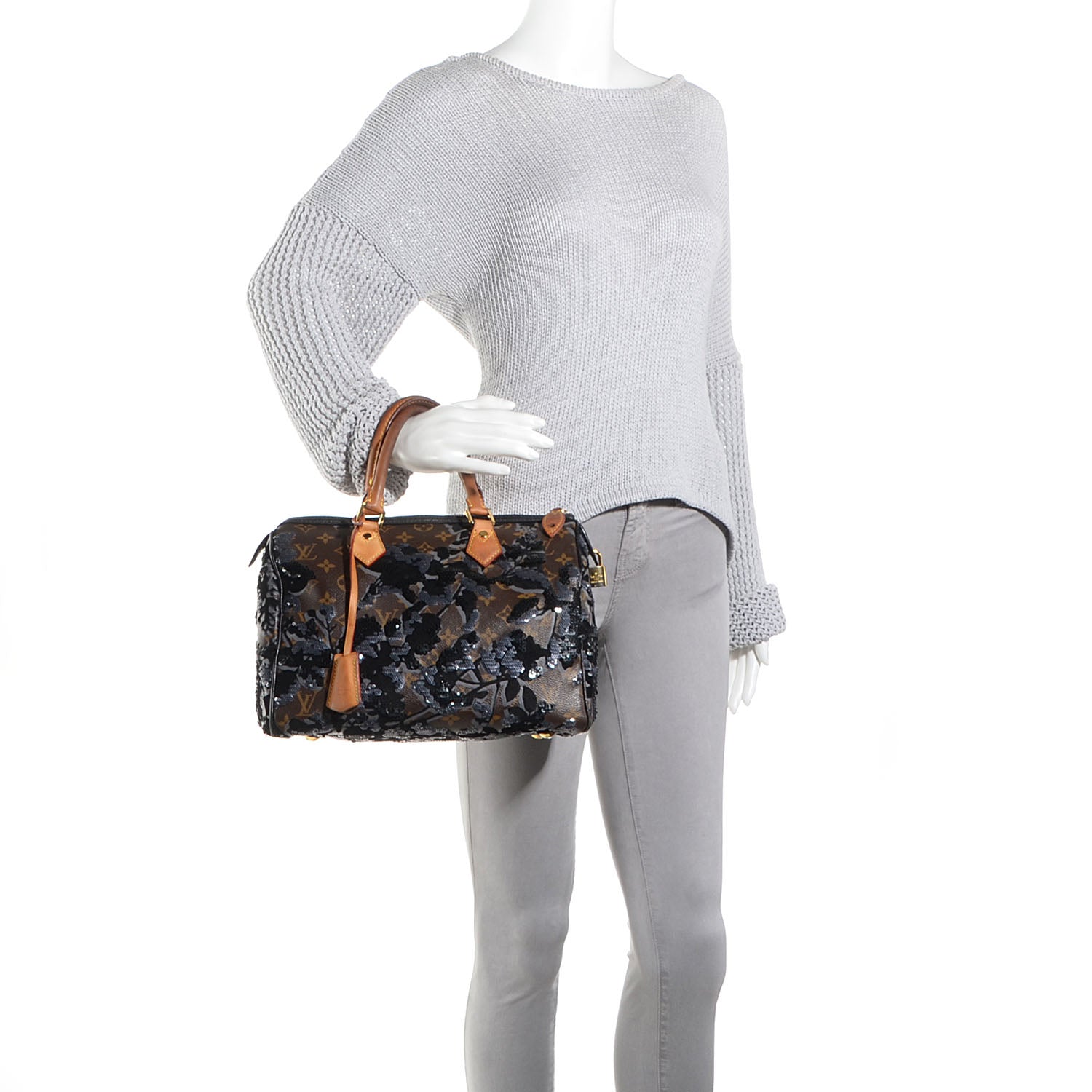 Louis Vuitton Monogram Fleur De Jais Sequins Speedy 30 2 of 11