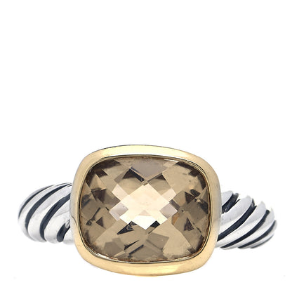 David Yurman Sterling Silver 18K Yellow Gold Citrine 10mm Noblesse Ring 52 6 1 of 4