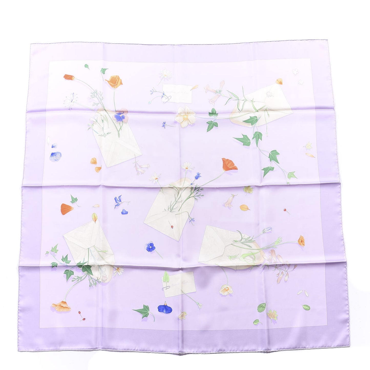 Silk Des Fleurs Pour Le Dire Scarf 90 Lavande Clair