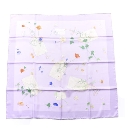 Hermes Silk Des Fleurs Pour Le Dire Scarf 90 Lavande Clair 1 of 4
