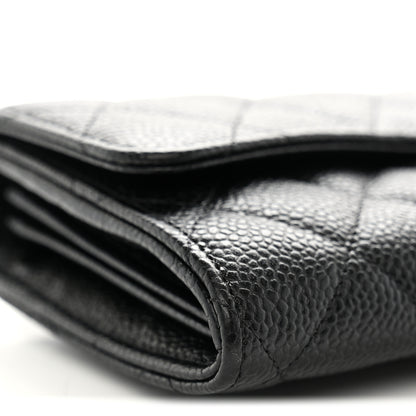 Chanel Caviar Quilted Large Gusset Flap Wallet Black 9 of 11