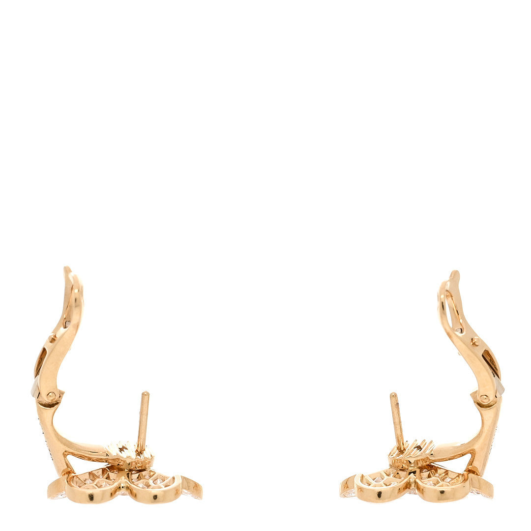Van Cleef & Arpels 18K Yellow Gold Diamond Small Frivole Pave Earrings 3 of 5