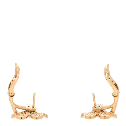 Van Cleef & Arpels 18K Yellow Gold Diamond Small Frivole Pave Earrings 3 of 5