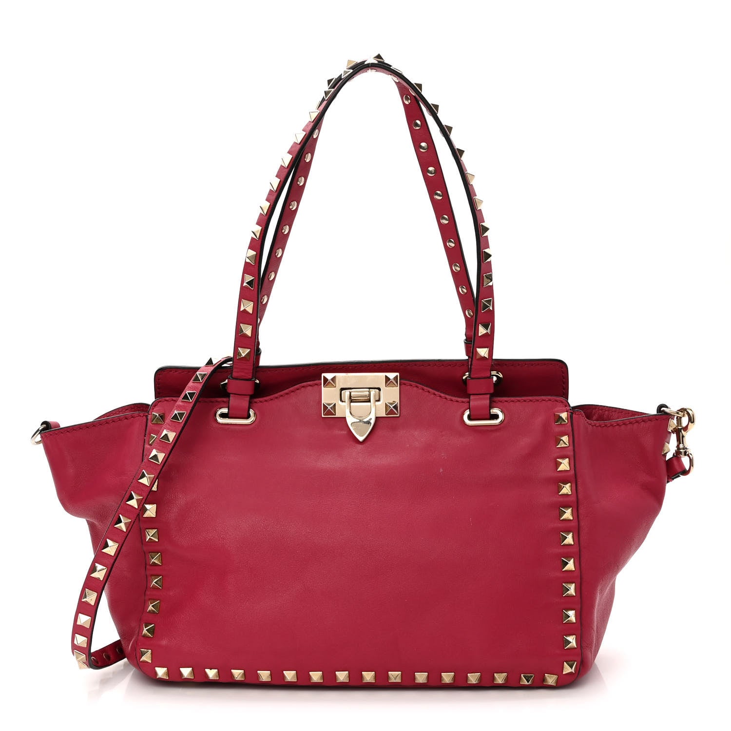 Valentino Garavani Vitello Small Rockstud Tote Fuchsia 1 of 10