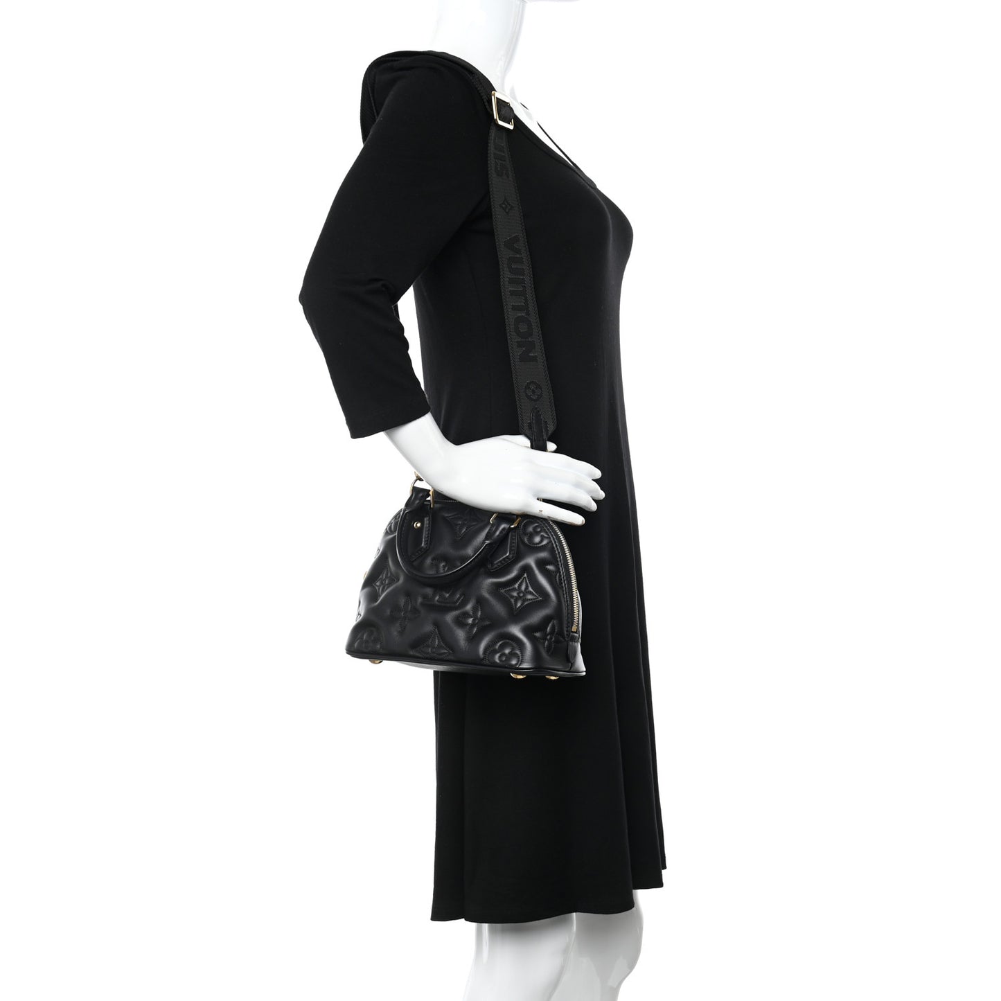 Calfskin Bubblegram Alma BB Black