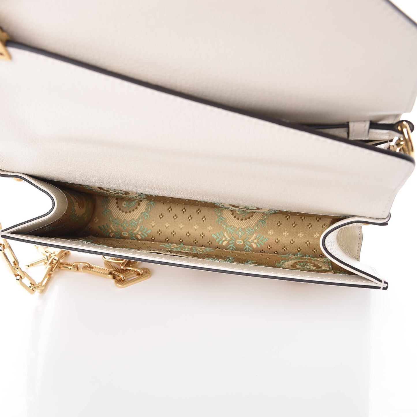 Calfskin Snakeskin Studded Small Ottilia Top Handle Bag White