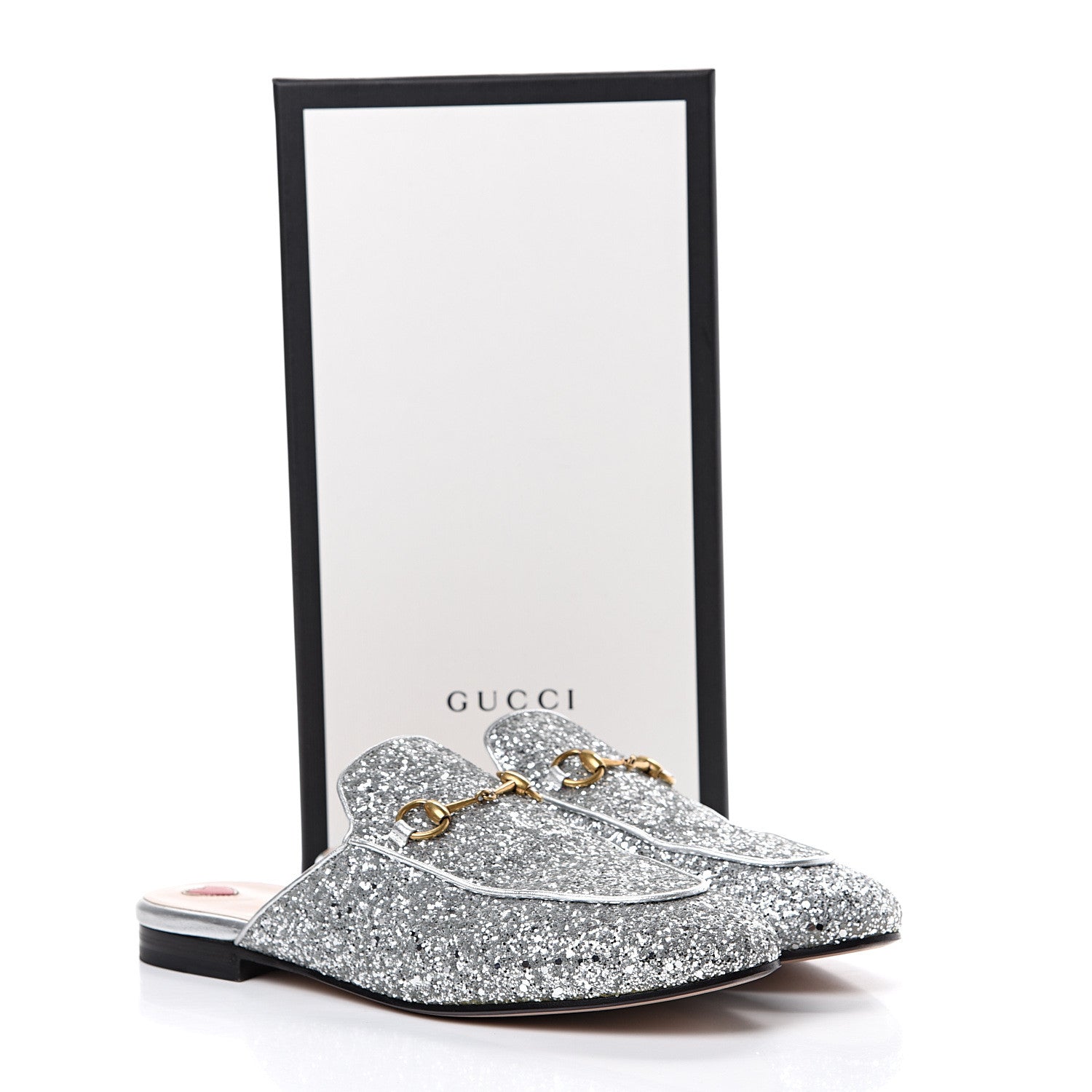 Gucci Glitter Womens Princetown Slippers 40 Silver 12 of 12