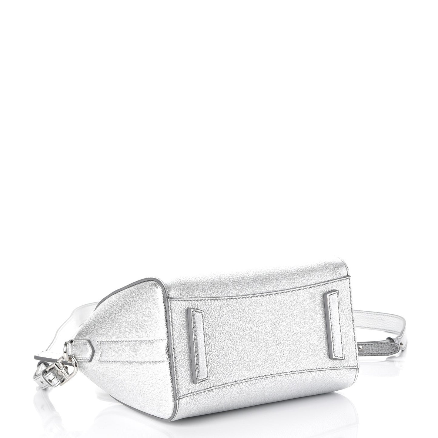 Metallic Sugar Goatskin Mini Antigona Silver