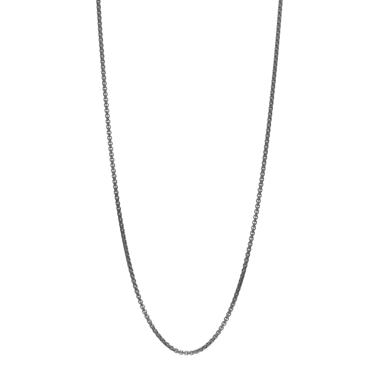 Titanium Sterling Silver 2.7mm Medium Box Chain Necklace 22"