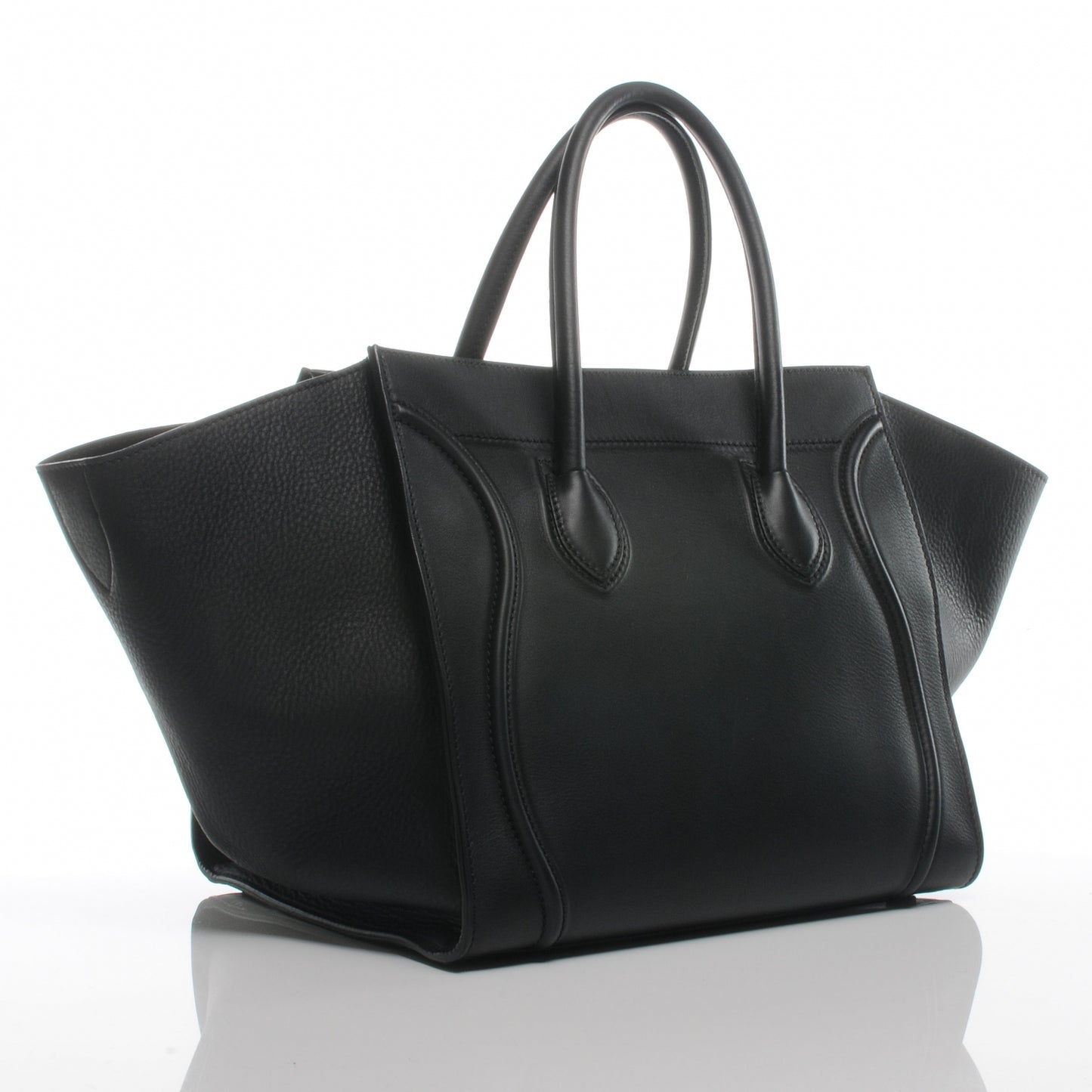 Smooth Calfskin Medium Phantom Luggage Black