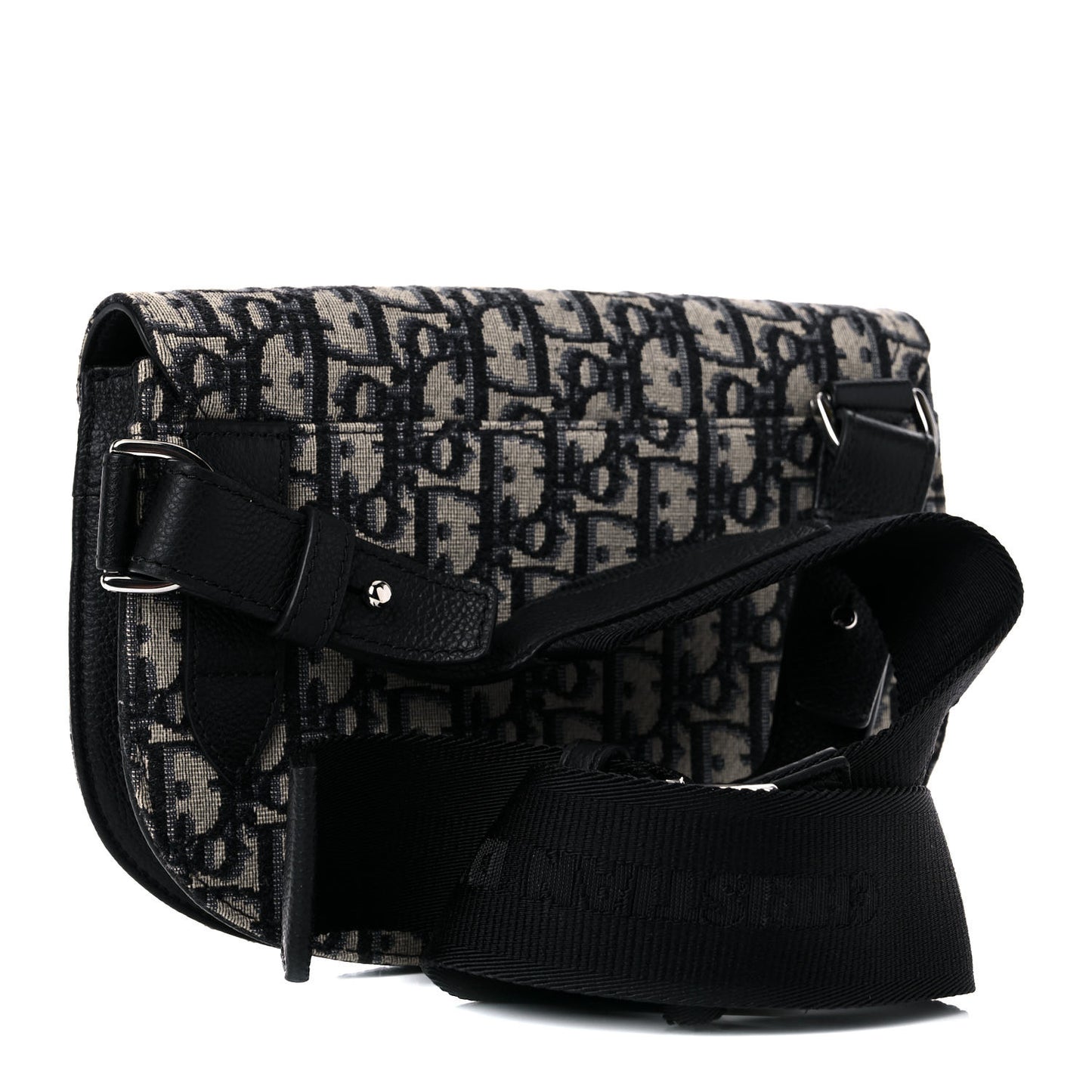 Oblique Saddle Messenger Pouch Beige Black
