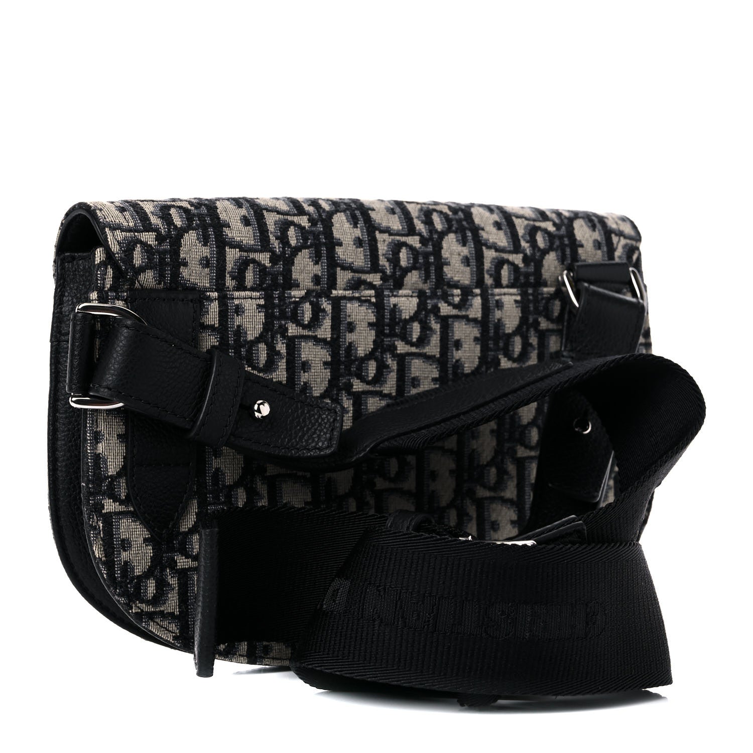 Christian Dior Oblique Saddle Messenger Pouch Beige Black 2 of 10