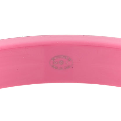 Chanel Resin Logo Bangle Bracelet Pink Black 3 of 3