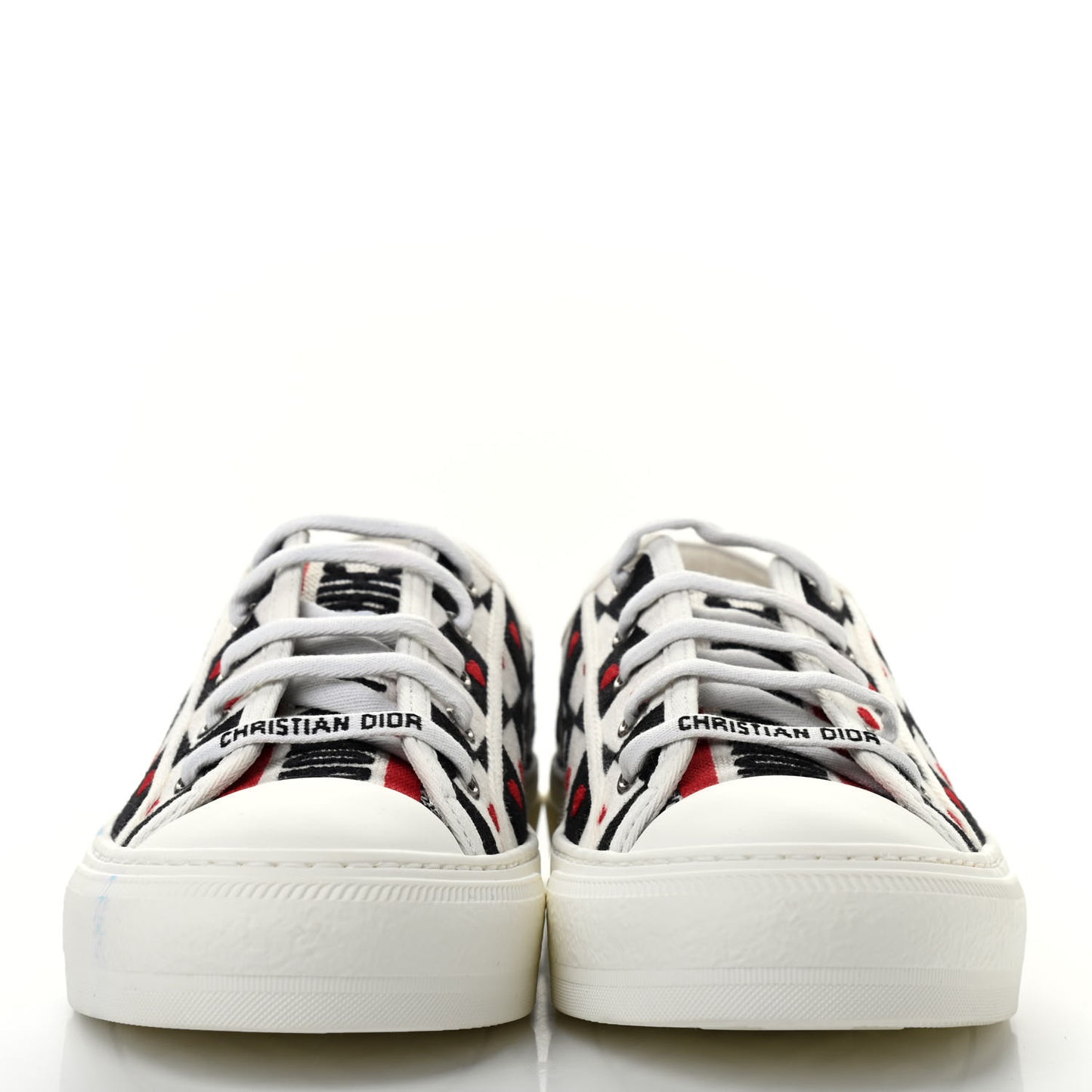 Canvas Dioramour Walk'N'Dior Low Top Sneakers 40 White Black Red