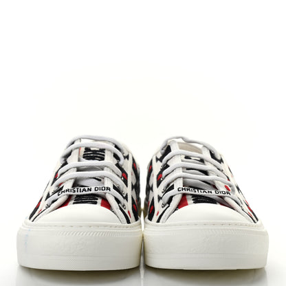 Christian Dior Canvas Dioramour Walk'N'Dior Low Top Sneakers 40 White Black Red 2 of 11